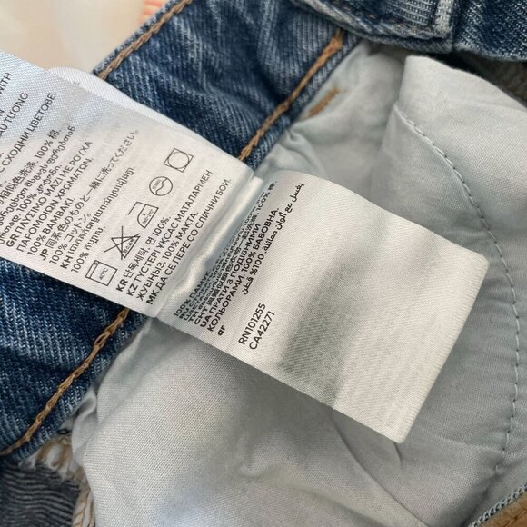 &Denim Raw Hem Ultra High Waist Wide Leg Jeans Womens Size 4 Blue Casual College - Picture 11 of 12